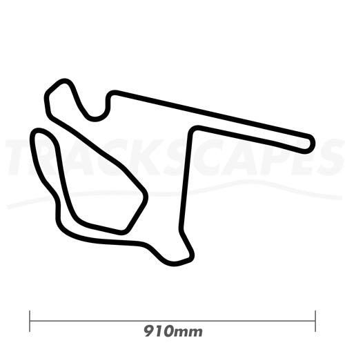 Image Showing Dimensions of Andalucia Wooden Racing Track Wall Art in 910mm Variant
