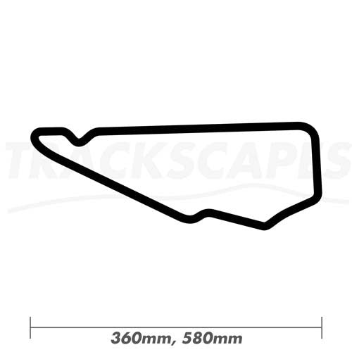 Bedford Autodrome PalmerSports South Circuit Wood Race Track Wall Art 360 and 580mm Model Dimensions