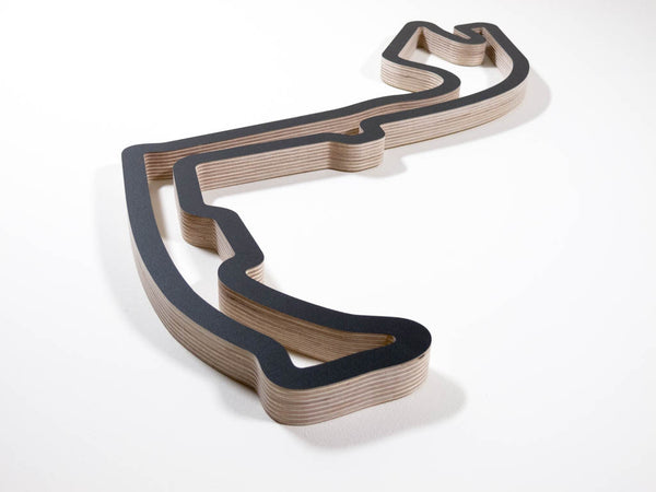 Circuit de Monaco F1 Grand Prix Wood Race Track Wall Art Sculpture Aerial View from Anthony Noghes in a Black Finish