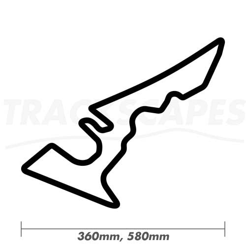 Circuit of the Americas Wood Race Track Wall Art 360 and 580mm Model Dimensions