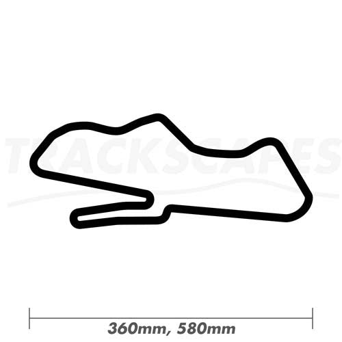 Donington Park GP WorldSBK Circuit Wooden Race Track Wall Art 360 and 580mm Model Dimensions