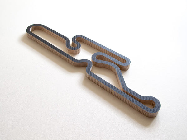 Dunkeswell Kart Racing Club Circuit Wooden Wall Art Sculpture in Carbon