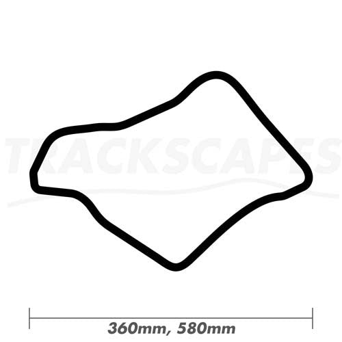 Oulton Park Fosters Circuit Wood Race Track Wall Art 360 and 580mm Model Dimensions