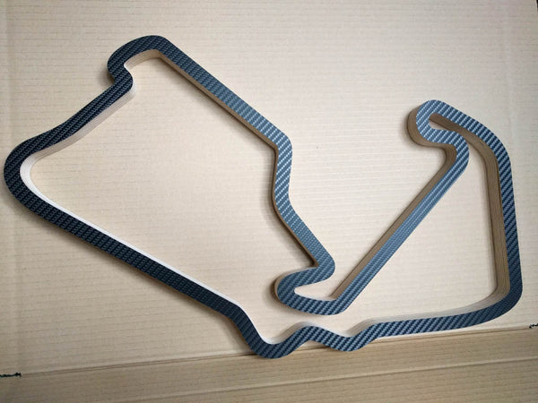 Silverstone GP Circuit F1 WEC and MotoGP Wooden Wall Art Model Ready to Ship in a Carbon Finish