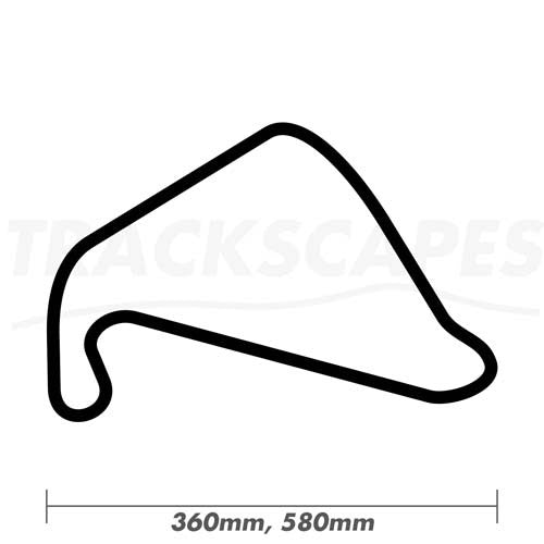 Silverstone National Circuit Wood Race Track Wall Art 360 and 580mm Model Dimensions