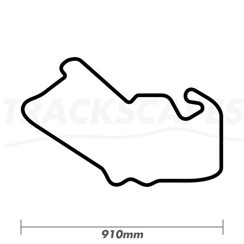 Silverstone GP Layout 1997 to 2009 of Wooden Racing Circuit Wall Art in 910mm Size
