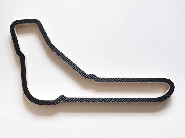 Autodromo Nazionale Monza Wooden Racing Circuit Wall Art Carving in a Carbon Fibre Finish