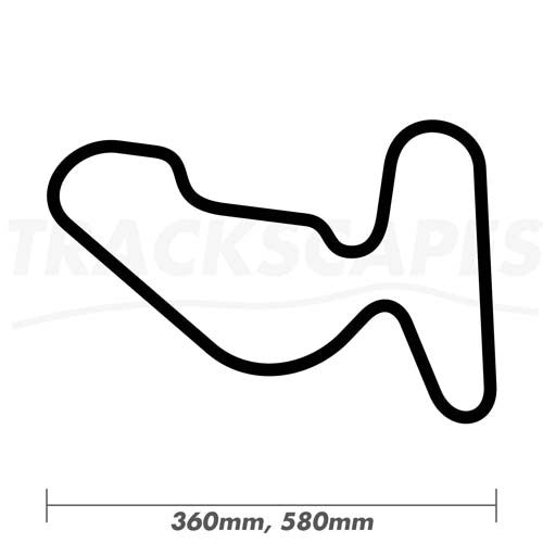 Bedford Autodrome PalmerSports East Circuit Wood Race Track Wall Art 360 and 580mm Model Dimensions