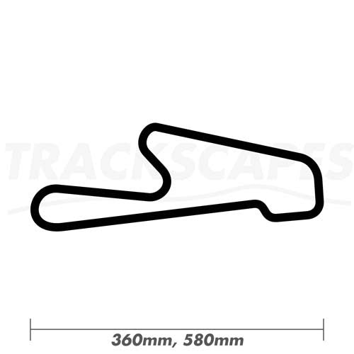 Bedford Autodrome PalmerSports North Circuit Wood Race Track Wall Art 360 and 580mm Model Dimensions