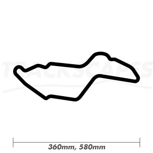 Bedford Autodrome PalmerSports West Circuit Wood Race Track Wall Art 360 and 580mm Model Dimensions