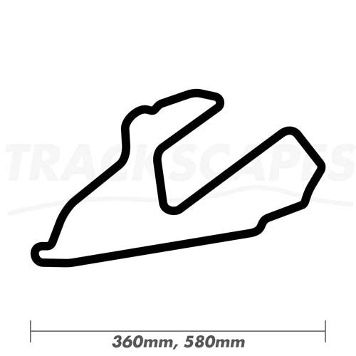 Bedford Autodrome SW Circuit Wood Race Track Wall Art 360 and 580mm Model Dimensions