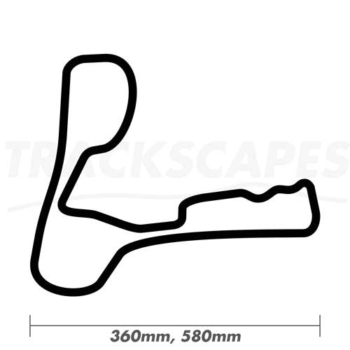 Cadwell Park Car Circuit Wood Race Track Wall Art 360 and 580mm Model Dimensions