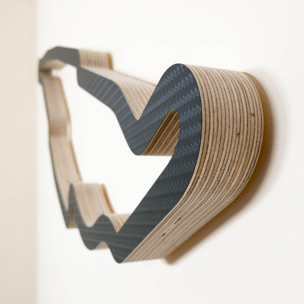 Circuit Gilles Villeneuve Montreal Wooden Formula One Grand Prix Racing Track Wall Art Sculpture Tight Close Up View in a Carbon Finish