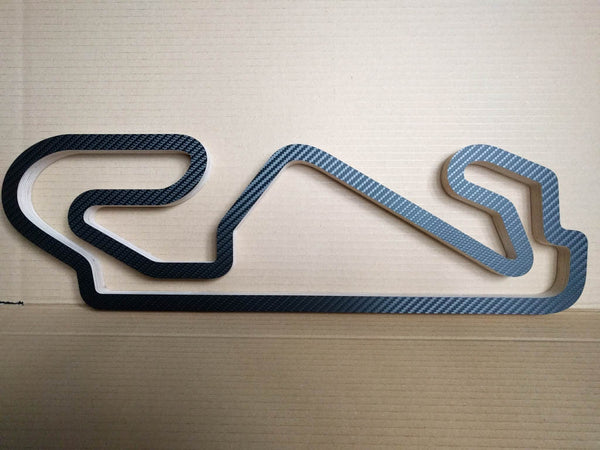 580mm size Circuit de Barcelona-Catalunya Formula One and Moto Grand Prix Racing Track Wall Art Replica Ready to Ship in a Carbon Finish