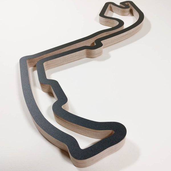 Circuit de Monaco Formula 1 GP Wooden Motorsport Race Track Wall Art Sculpture Low Aerial Viewed from Anthony Noghes in a Black Finish
