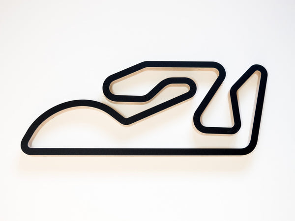 Valencia Ricardo Tormo Circuit Wooden Wall Art in Black Finish
