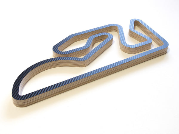 Circuit de Valencia Wooden Wall Sculpture in Carbon Alternative Angle