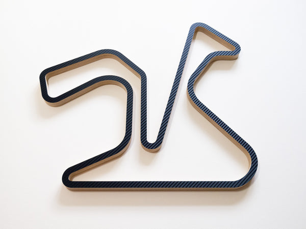 Circuito de Jerez Wood Motorsport Wall Art in Carbon Lower Angle