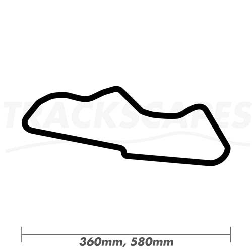 Donington Park National Circuit Wood Race Track Wall Art 360 and 580mm Model Dimensions