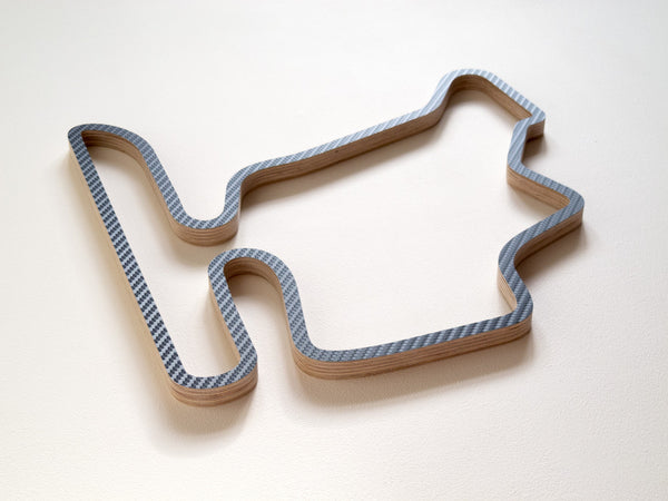 Hungaroring in Budapest 360mm Wooden Racing Circuit Wall Sculpture in Carbon