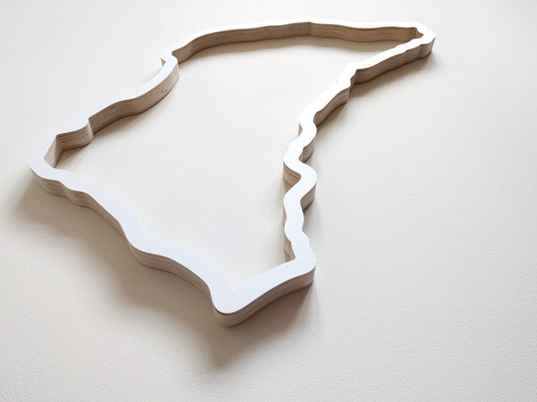 Isle of Man TT Circuit Racing Track Wall Art in White 580mm Size Lower Profile