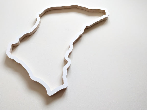 Isle of Man TT Circuit Racing Track Wall Art in White 580mm Size
