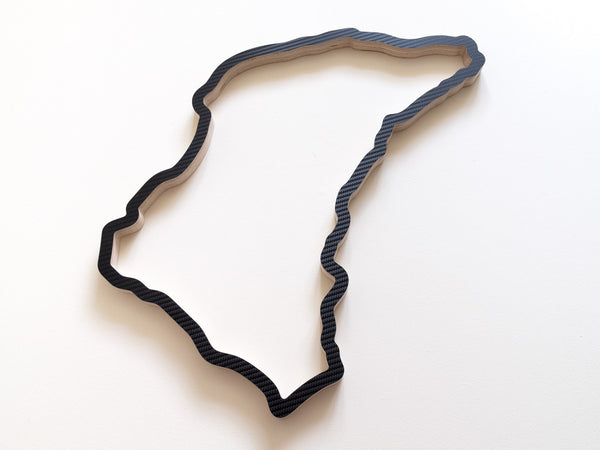 Isle of Man TT Circuit Racing Track Wall Art in Carbon Finish 580mm Size