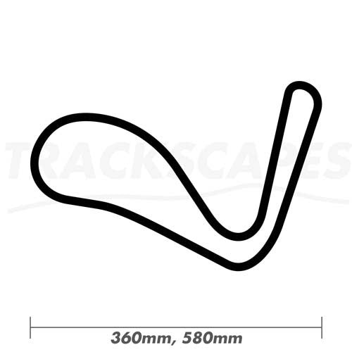 Lydden Hill Race Circuit Wood Race Track Wall Art 360 and 580mm Model Dimensions
