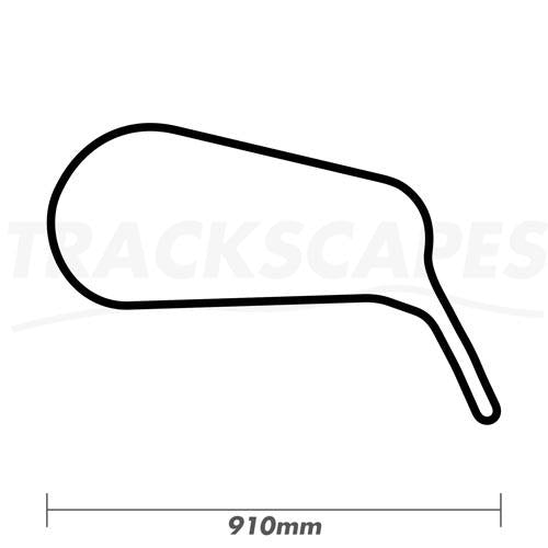 Mallory Park (No chicanes) 1.35mi Car Circuit Racing Circuit 910mm Wooden Racing Track Wall Carving Dimensions