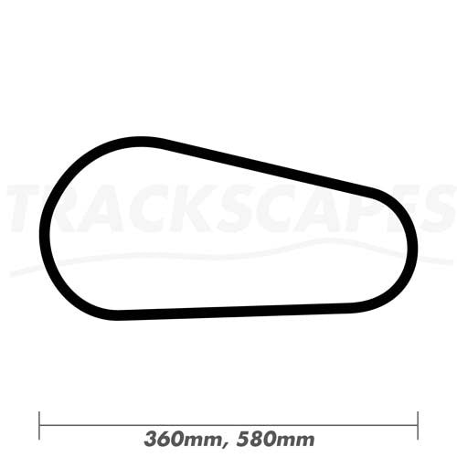 Mallory Park Racing Circuit Oval 360 and 580mm Wooden Race Track Wall Carving Dimensions