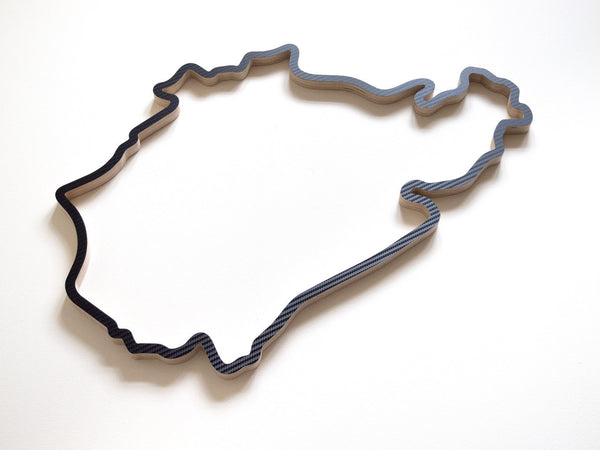 Nordschleife Racing Track Wall Art Carbon Finish Angled