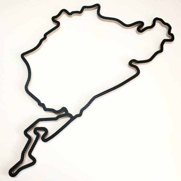 Nurburgring Racing Track Wall Art Model of the Combined GP circuit and Nordschleife Aerial View in a Carbon Finish