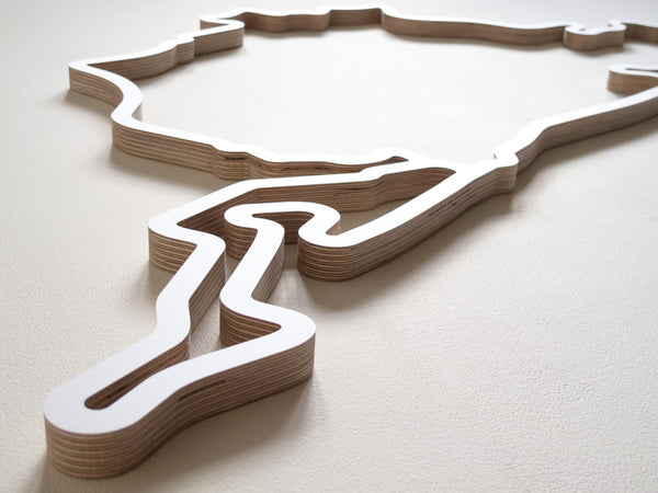 Nurburgring Full Route Wood Race Circuit Carving in White