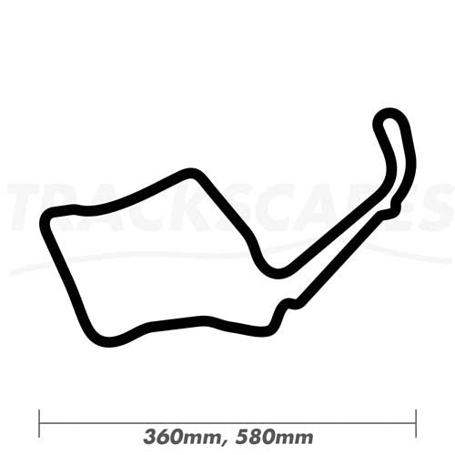 Oulton Park International GP Circuit Wood Race Track Wall Art 360 and 580mm Model Dimensions