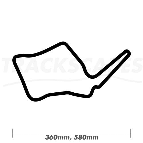 Oulton Park Island Circuit Wood Race Track Wall Art 360 and 580mm Model Dimensions