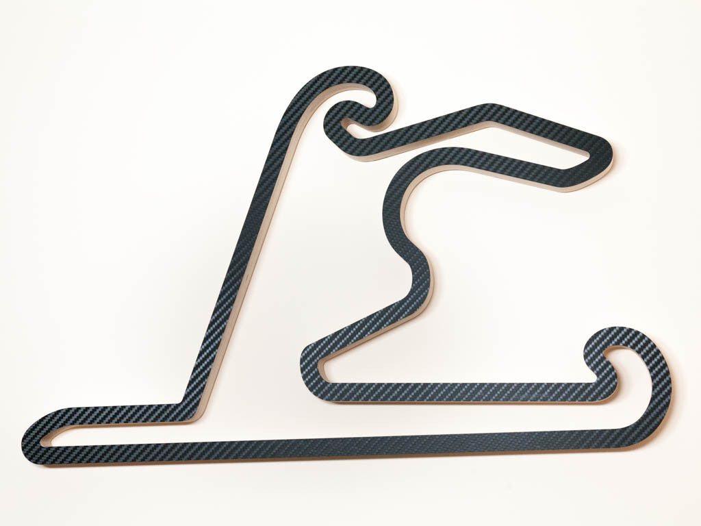 Shanghai International Circuit F1 WEC and WTCC Track Wooden Racing Course Art Sculpture Aerial View in a Carbon Finish