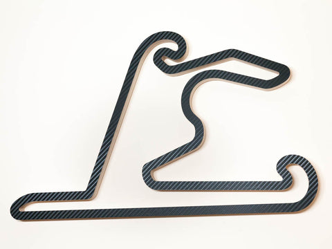 Shanghai International Circuit F1 WEC and WTCC Track Wooden Racing Course Art Sculpture Aerial View in a Carbon Finish