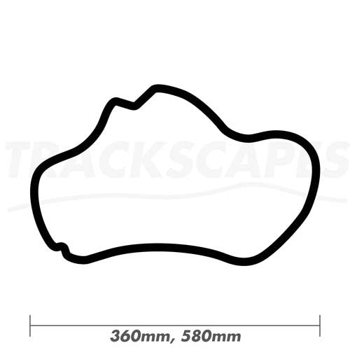 Thruxton Circuit Wood Race Track Wall Art 360 and 580mm Model Dimensions