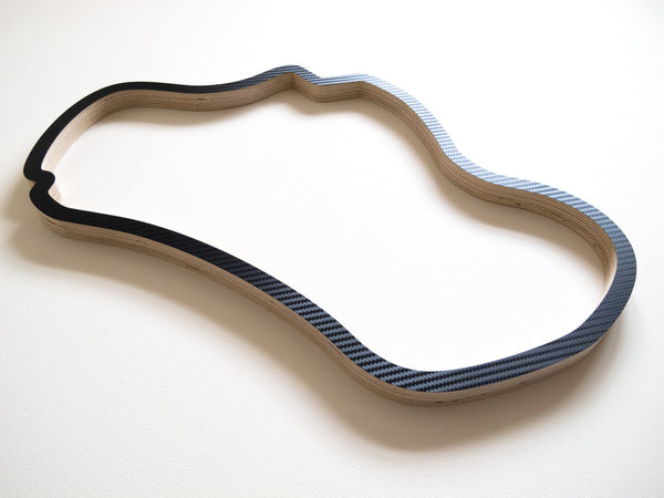 Thruxton Circuit Wooden Racing Wall Sculpture in Carbon